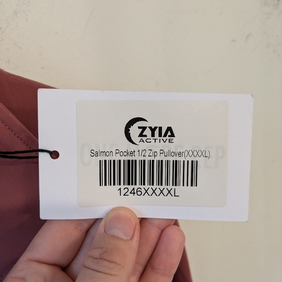 ZYIA Active Salmon Pocket 1/2 Zip Pullover Athletic Shirt XXXXL 4X - Picture 7 of 7
